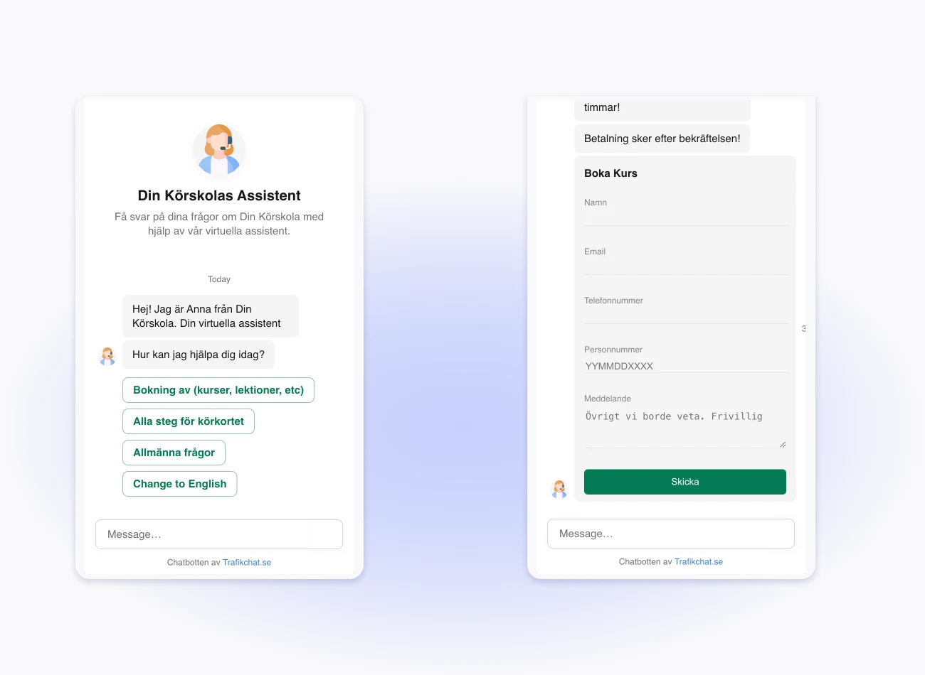 Bild som visar hur vår AI chatbot fungerar och hur den kan se ut